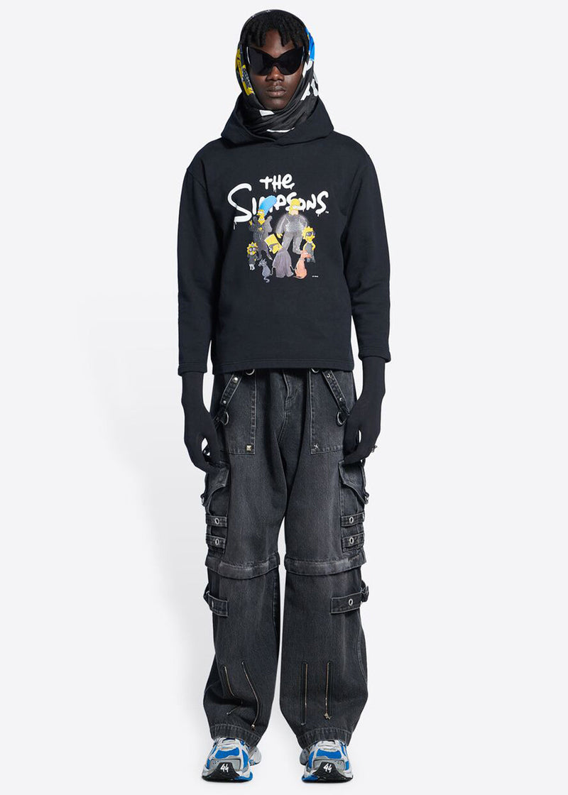 Balenciaga Black The Simpsons Edition Cropped Hoodie - NOBLEMARS