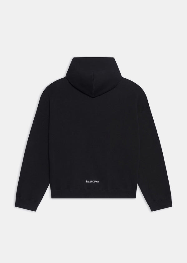 Balenciaga Black Oversized Zip-Up Hoodie - NOBLEMARS