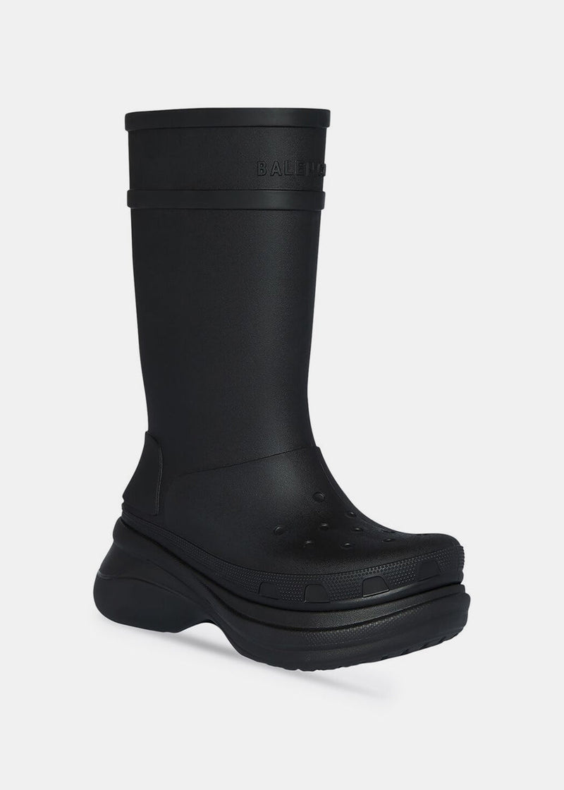 Balenciaga Black Crocs Edition Boots - NOBLEMARS