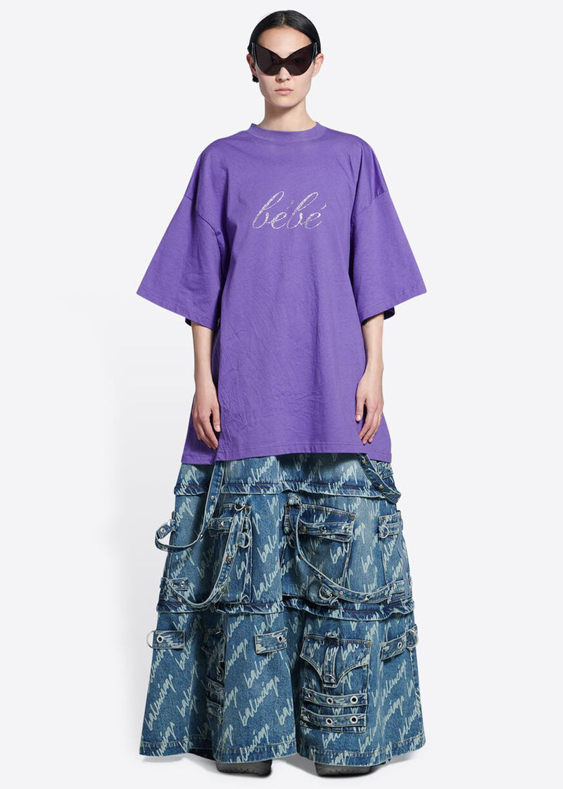 BALENCIAGA Purple Bébé Worn-Out Oversized T-Shirt - NOBLEMARS