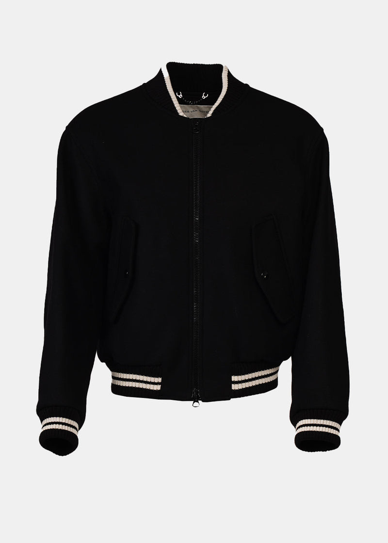 Dries Van Noten Black Loose Fit Bomber - NOBLEMARS