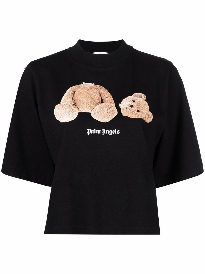 PALM ANGELS WOMEN PALM ANGELS BEAR CROPPED TEE - NOBLEMARS