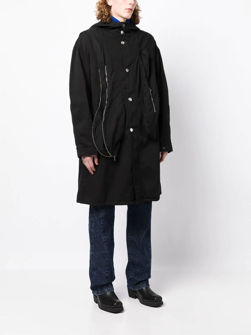 NAMACHEKO UNISEX ASYMMETRICAL STURCTURED POCKETS SYRUS PARKA