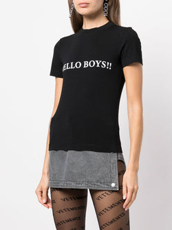 VETEMENTS WOMEN HELLO BOYS FITTED T-SHIRT