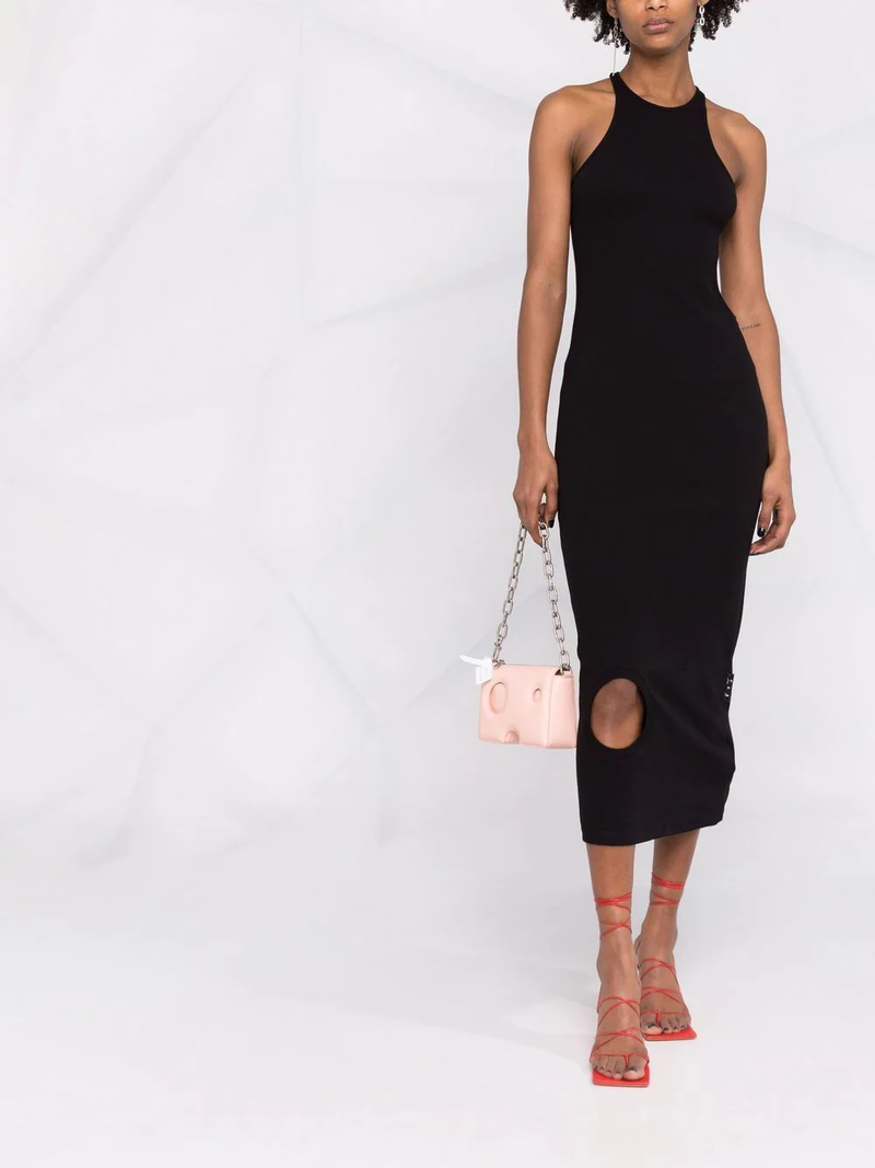 OFF-WHITE WOMEN METEOR RIBBED ROWING L DRESS - NOBLEMARS
