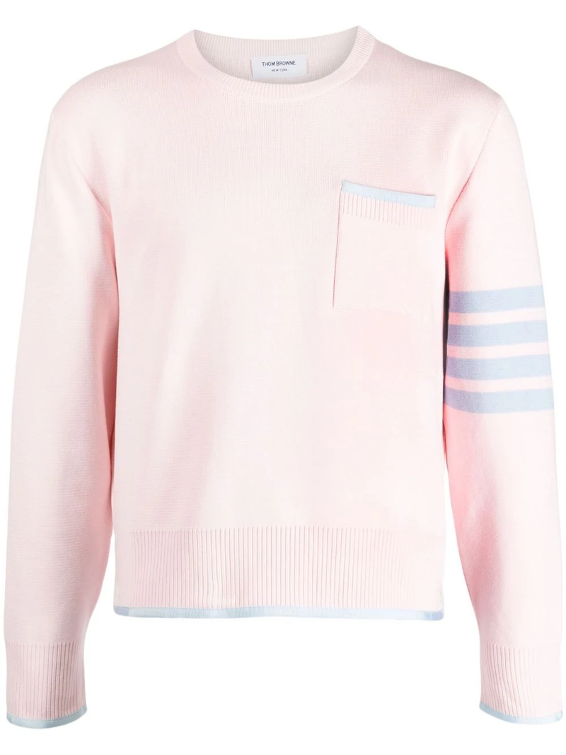 THOM BROWNE MEN MILANO STITCH BOXY FIT CREW NECK PULLOVER IN