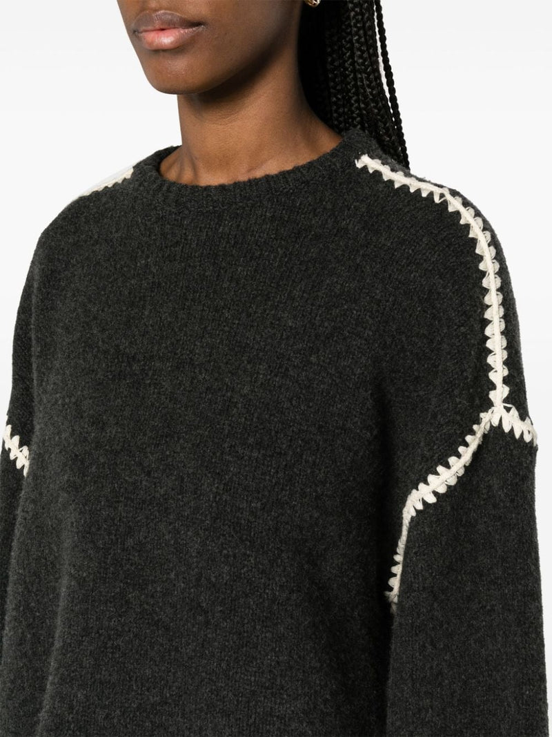 TOTEME Women Embroidered Wool Cashmere Knit - NOBLEMARS