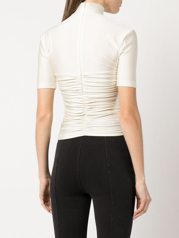 T BY ALEXANDER WANG WOMEN MOCK NECK RUCHED BODYCON TOP - NOBLEMARS