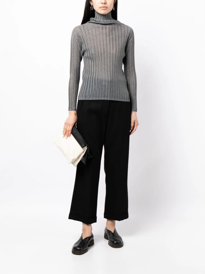 PLEASTS PLEASE ISSEY MIYAKE WOMEN RIB PLEATS BASICS SHIRT - NOBLEMARS