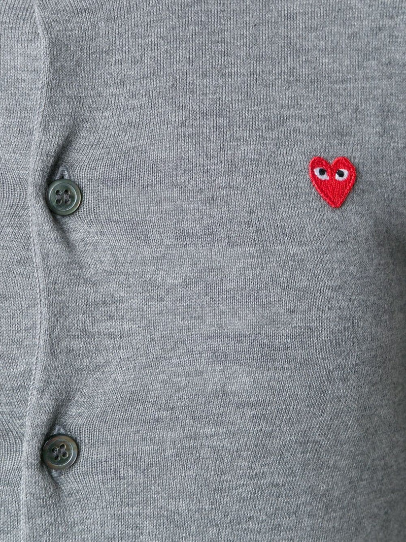 COMME DES GARCONS PLAY WOMEN SMALL RED HEART CARDIGAN - NOBLEMARS