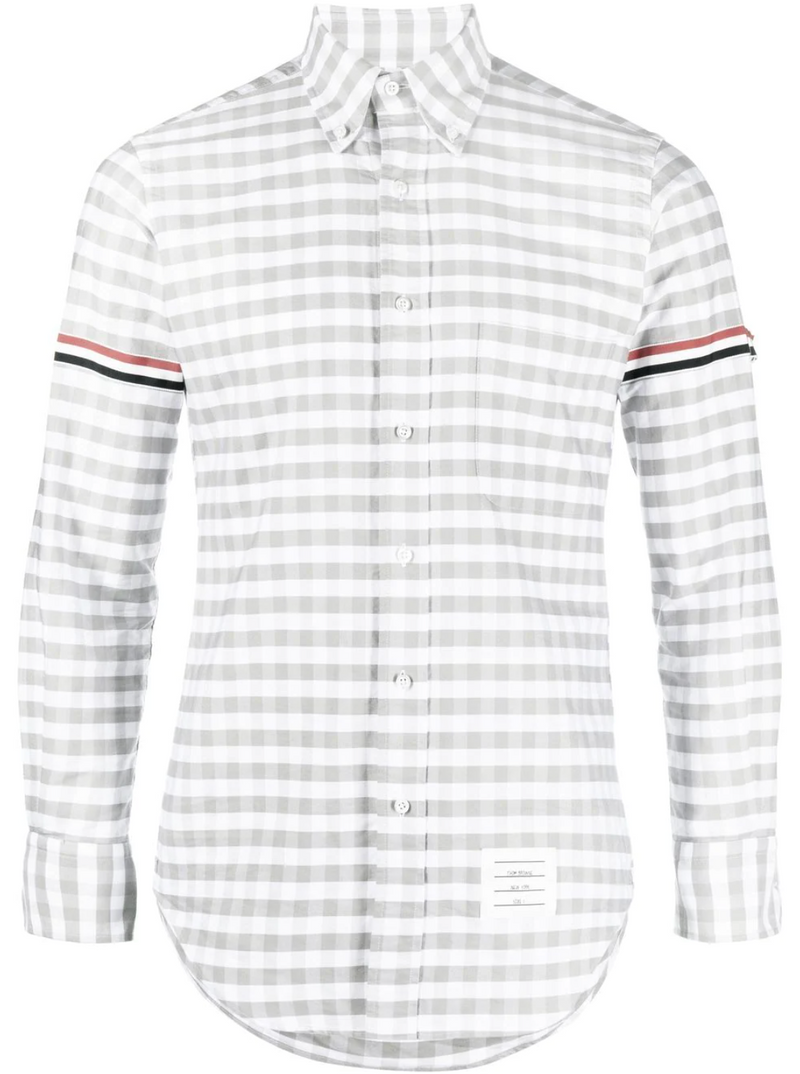 THOM BROWNE Men Classic Fit PC L/S Shirt W/ GG Armband In Gingham Check Oxford