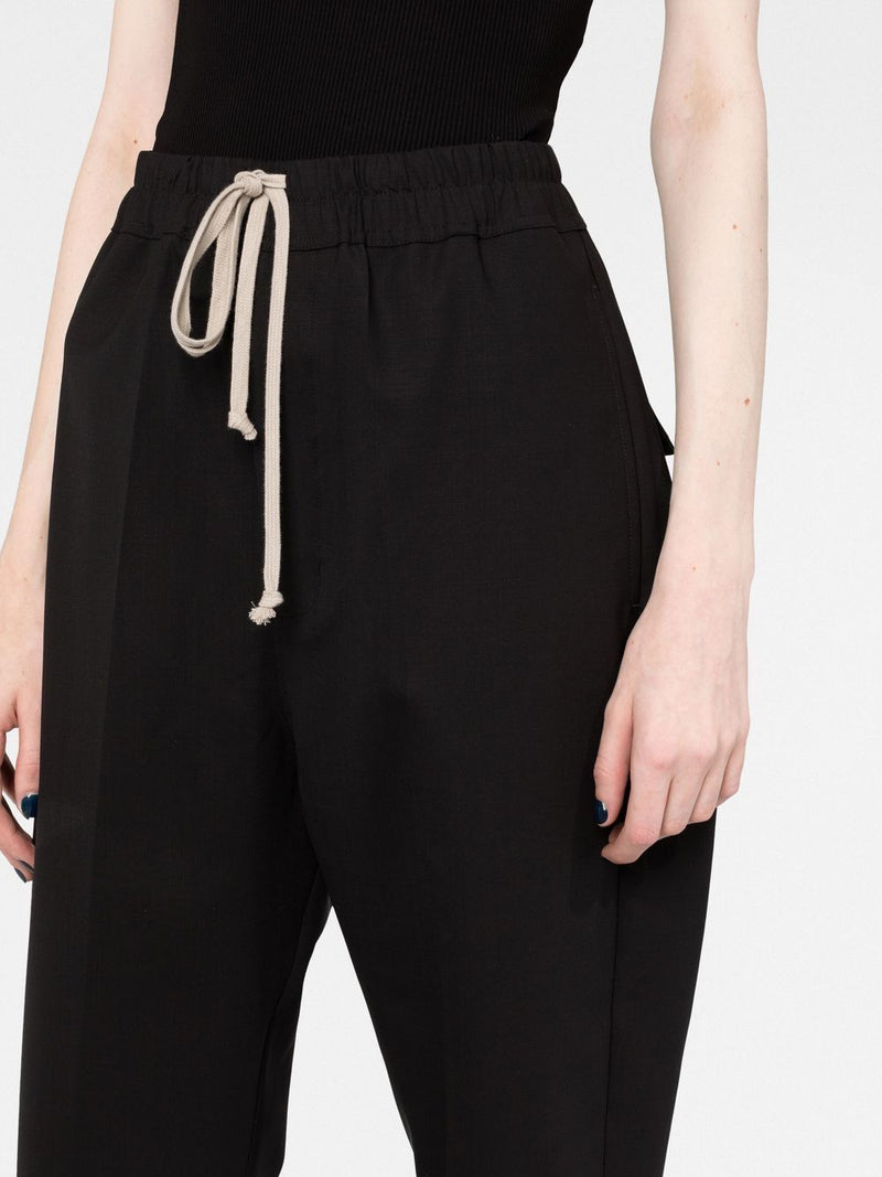 RICK OWENS WOMEN DRAWSTRING ASTAIRES CROPPED PANTS - NOBLEMARS