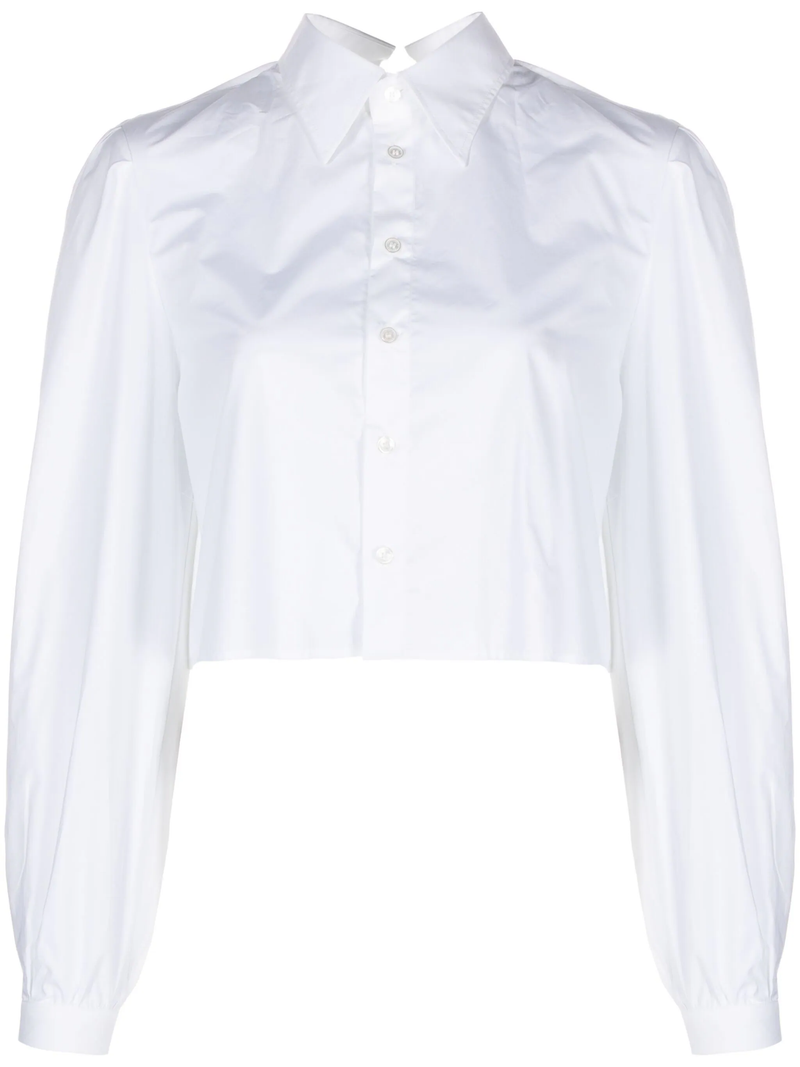 MM6 Women Crop Long-Sleeved Shirt - NOBLEMARS