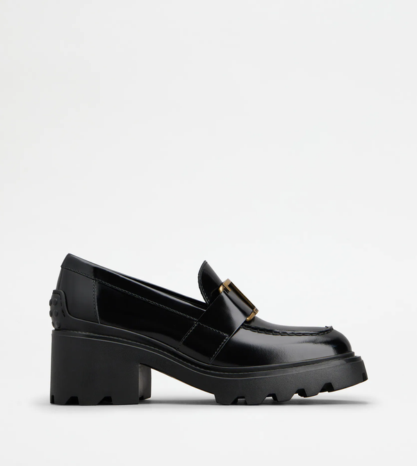 TOD'S WOMEN GOMMA CARRO LEATHER PLATFORM LOAFERS - NOBLEMARS