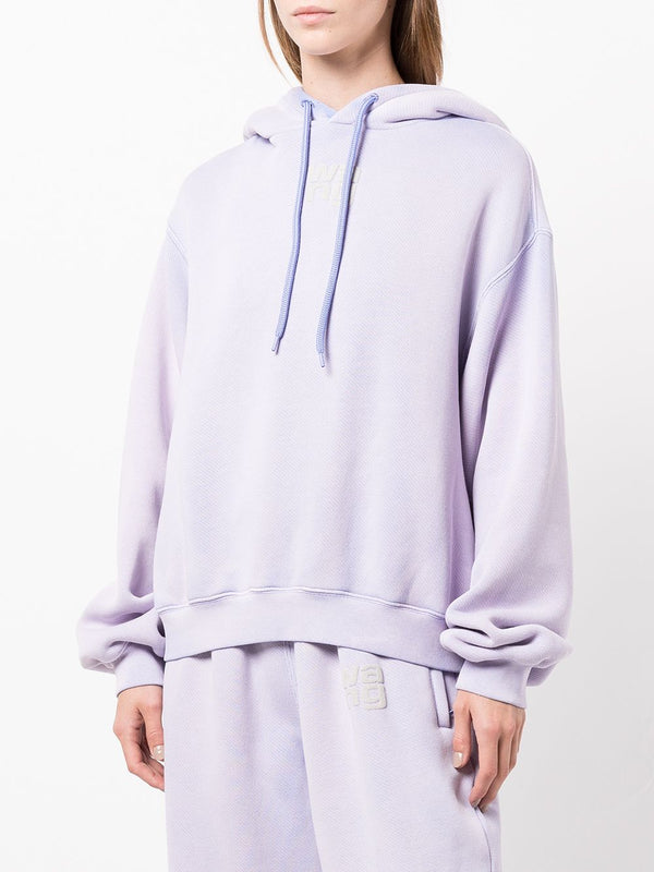 T BY ALEXANDER WANG WOMEN ESSENTIAL TERRY HOODIE WITH PUFF PAINT LOGO - NOBLEMARS