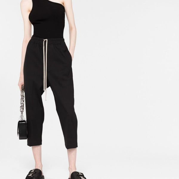 RICK OWENS WOMEN DRAWSTRING ASTAIRES CROPPED PANTS - NOBLEMARS