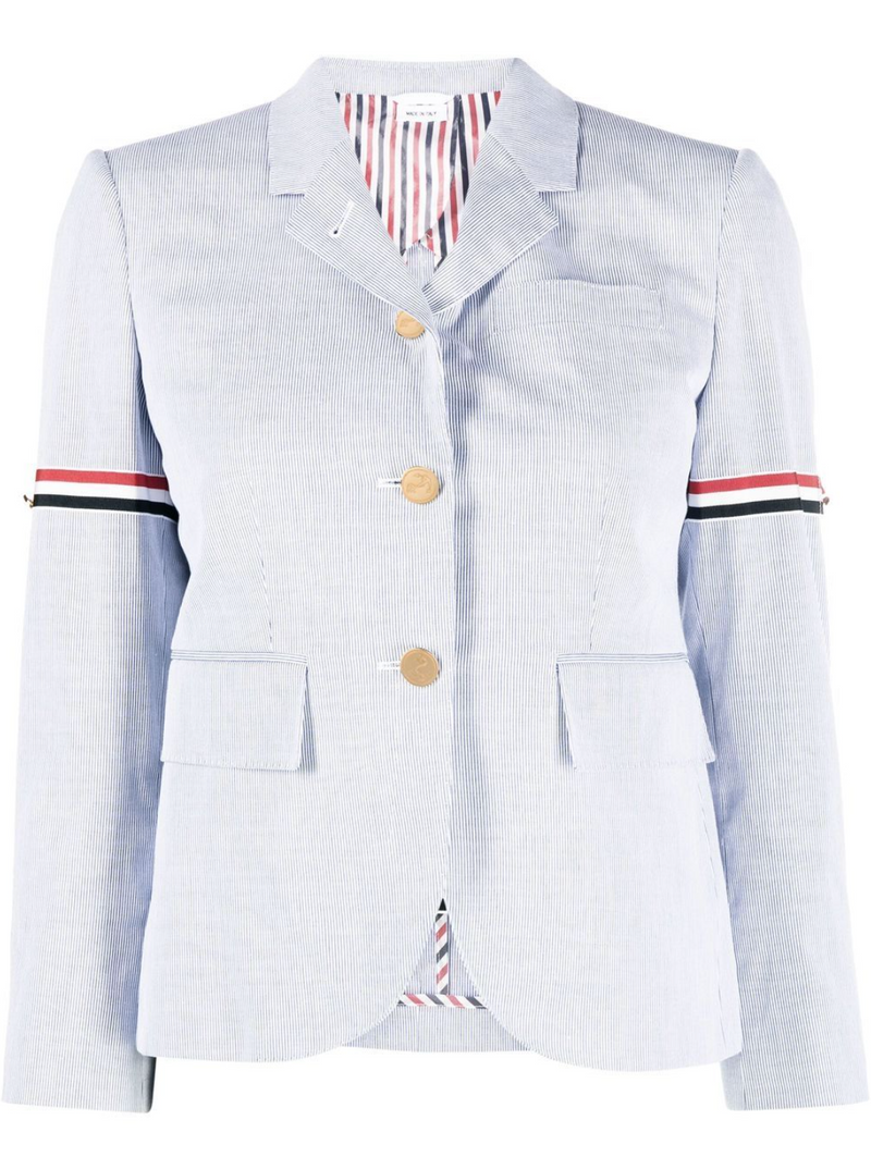 THOM BROWNE WOMEN Fit 3 - High Armhole Sport Coat W/RWB Placket And Armband In Pincord - NOBLEMARS