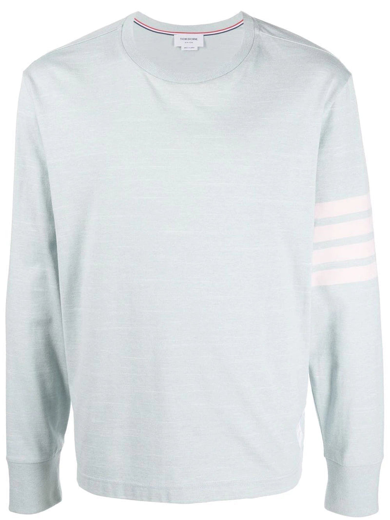 THOM BROWNE MEN LONG SLEEVE RUGBY TEE IN MED MWEIGHT JERSEY W/ ENG 4 BAR - NOBLEMARS