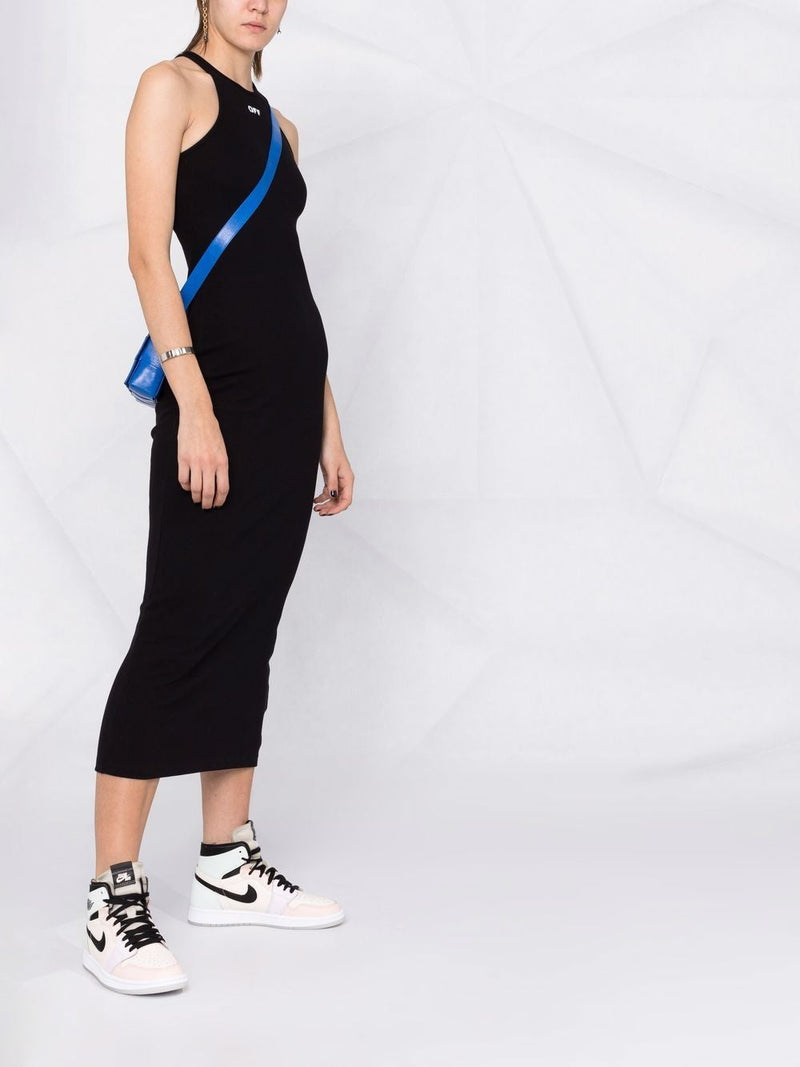 OFF-WHITE WOMEN OFF STAMP RIBBED LONG DRESS - NOBLEMARS