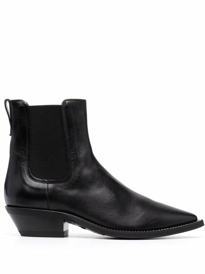 TOD'S WOMEN GOMMA RUBBER SOLE HALF LEATHER BOOTS - NOBLEMARS