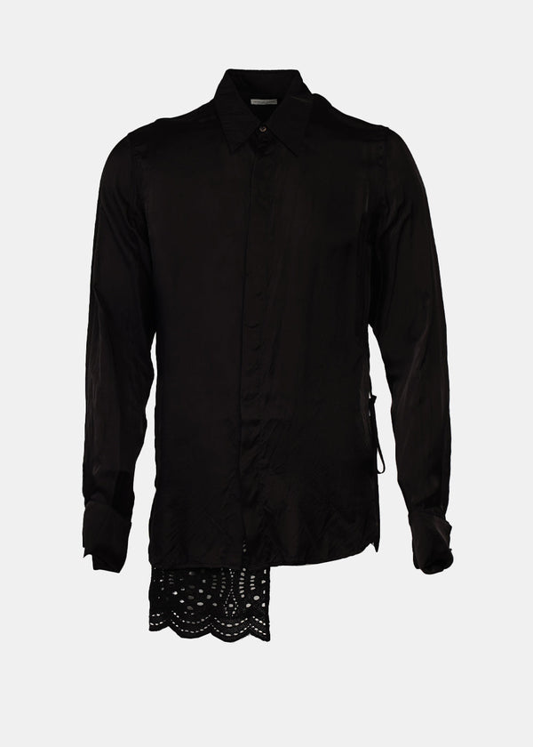 Dries Van Noten Black Wrap Shirt - NOBLEMARS