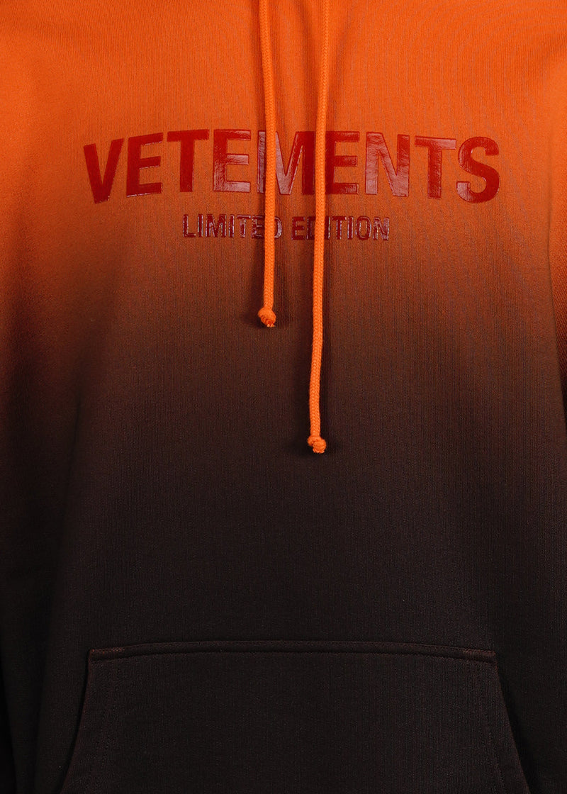 VETEMENTS Orange Gradient Logo Limited Edition Hoodie - NOBLEMARS