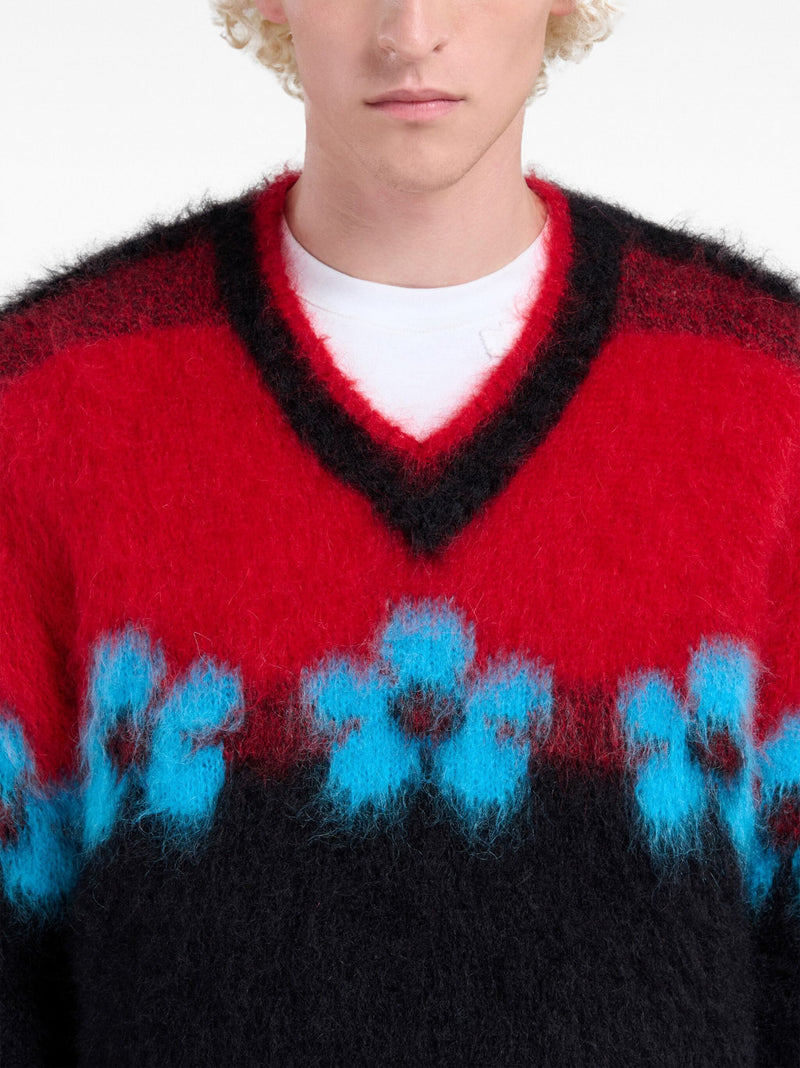 MARNI Men V-Neck Floral Pattern Sweater - NOBLEMARS