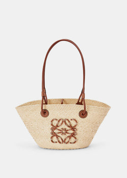 Loewe Natural & Tan Small Anagram Basket Bag - NOBLEMARS