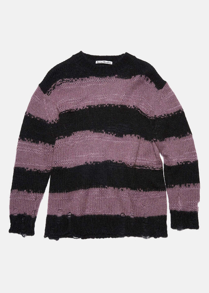 Acne Studios Purple & Black Distressed Sweater - NOBLEMARS