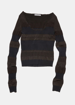 Acne Studios Black Mixed Ribbed Sweater - NOBLEMARS