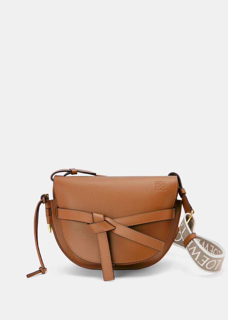 Small Gate bag in soft calfskin and jacquard Tan - LOEWE