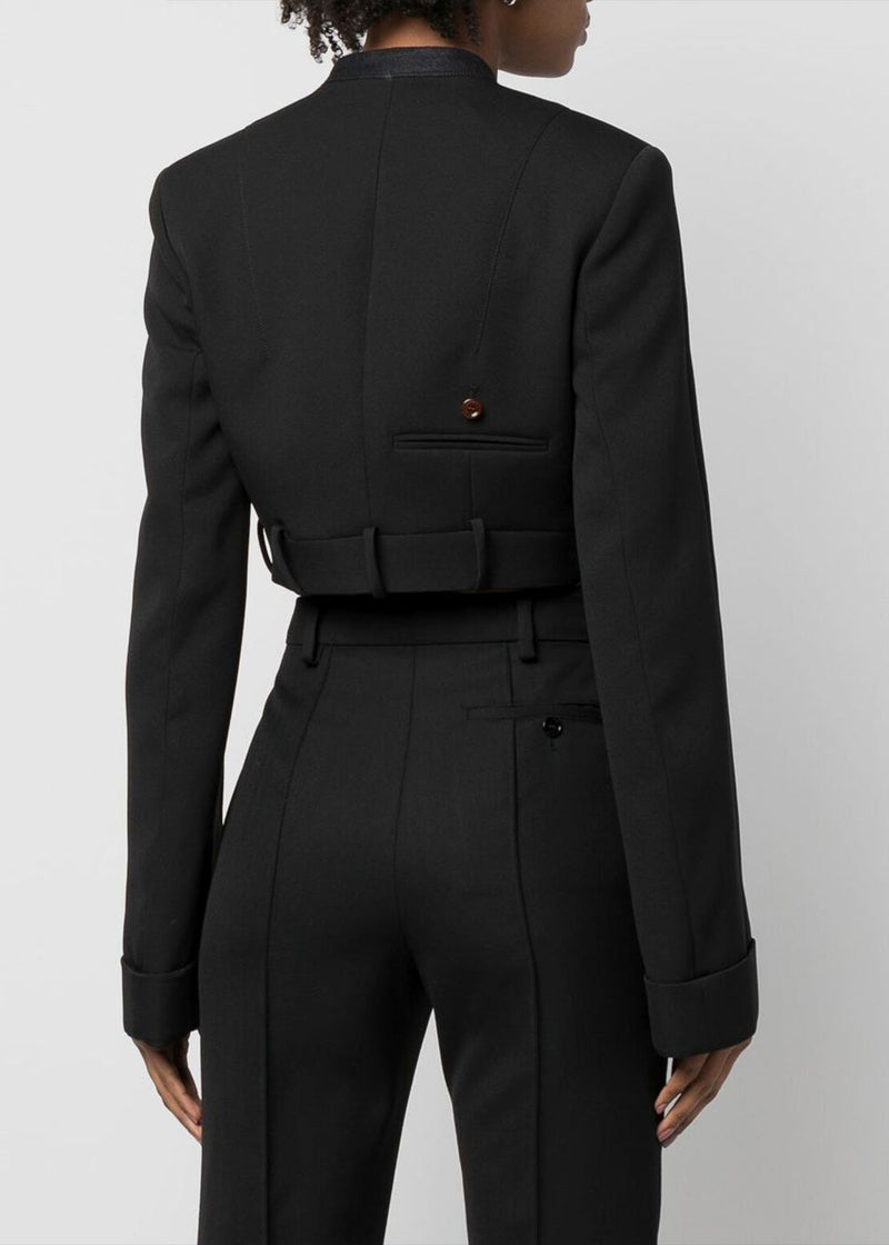 Acne Studios Black Cropped Suit Jacket - NOBLEMARS
