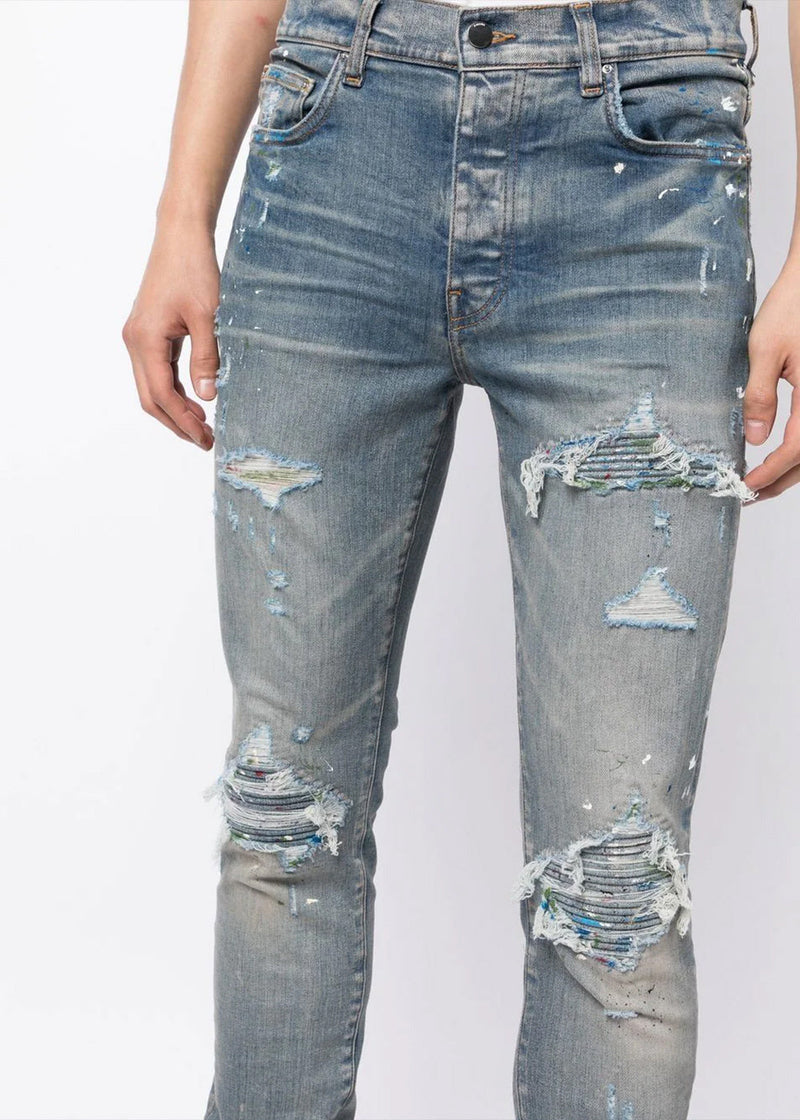 AMIRI Clay Indigo Paint Splatter MX1 Jeans - NOBLEMARS