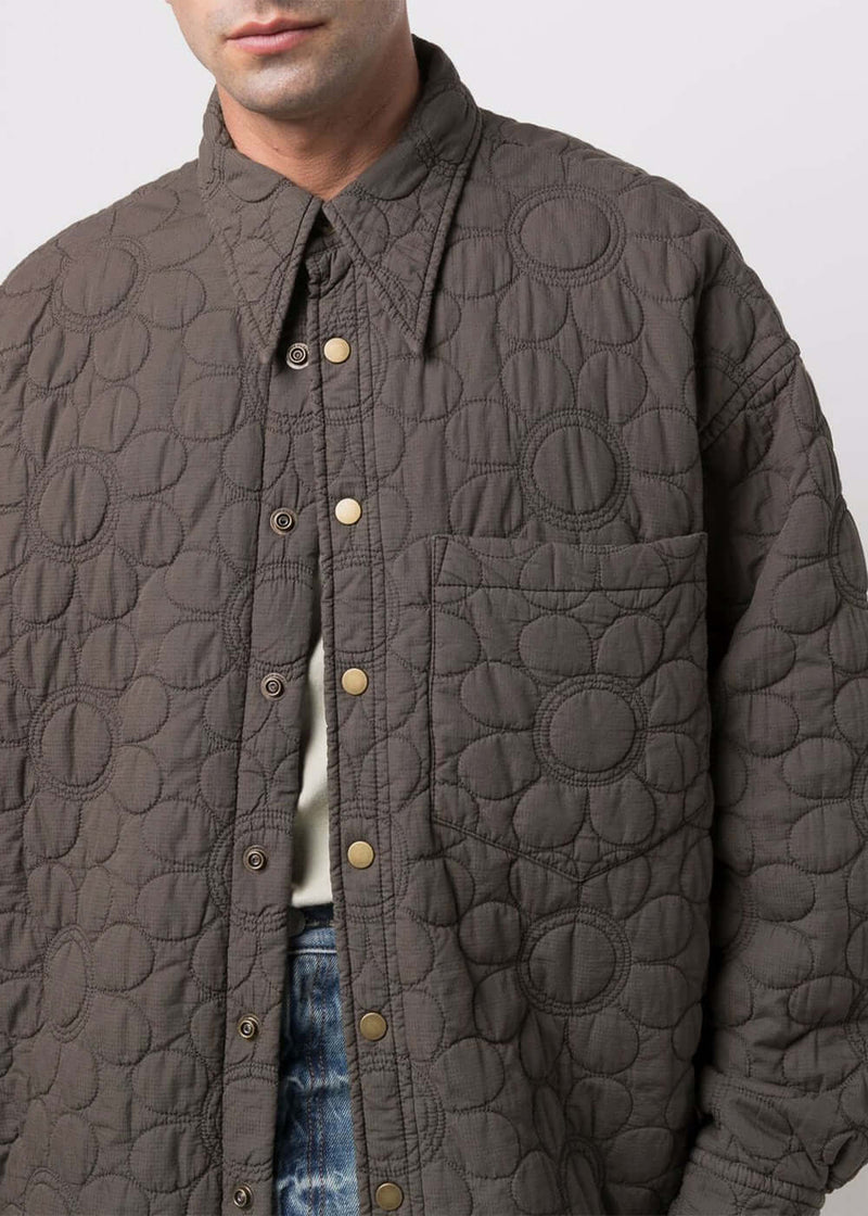 Acne Studios Fox Grey Quilted Overshirt - NOBLEMARS
