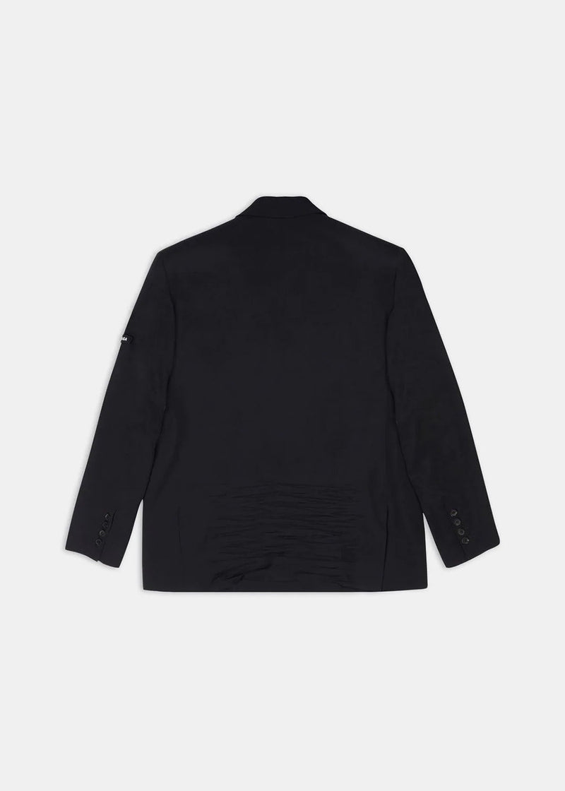 Balenciaga Black Double-Breasted Blazer - NOBLEMARS