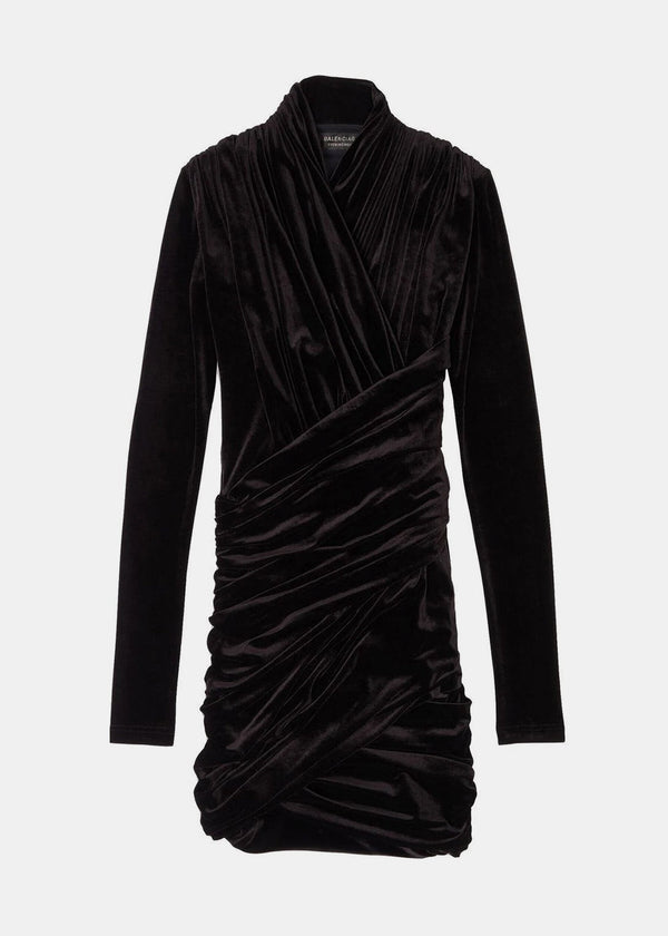 Balenciaga Black Velvet Mini Dress - NOBLEMARS