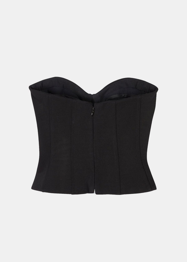 Balenciaga Black Strapless Bustier Top - NOBLEMARS