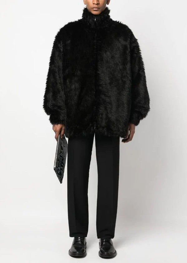 Balenciaga Black Insulated Faux-Fur Jacket - NOBLEMARS
