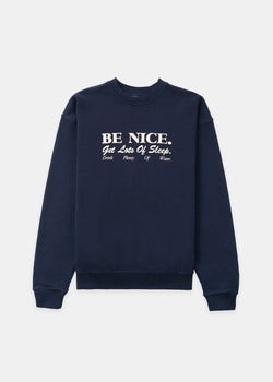 Sporty & Rich Navy Be Nice Sweatshirt - NOBLEMARS