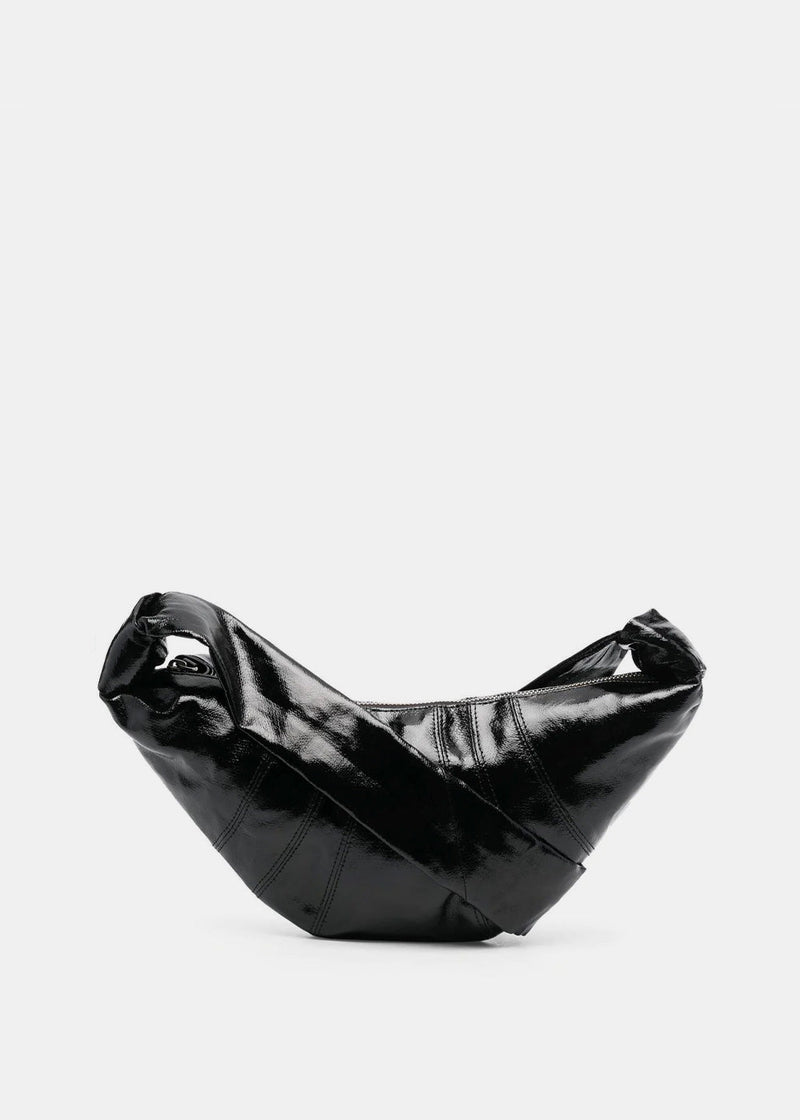 Black Croissant small coated-canvas shoulder bag