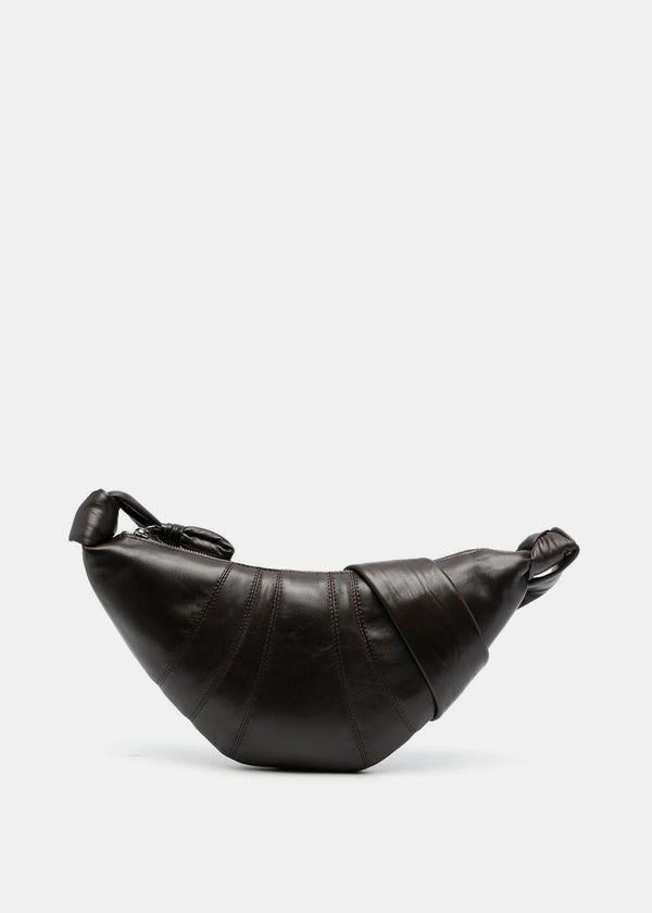 Lemaire Chocolate Nappa Small Croissant Bag - NOBLEMARS