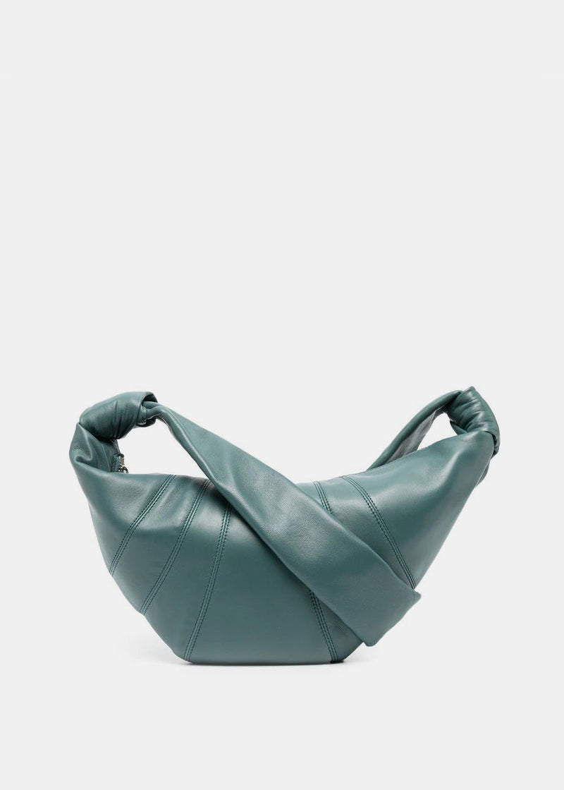 Lemaire Myrtle Green Nappa Small Croissant Bag - NOBLEMARS