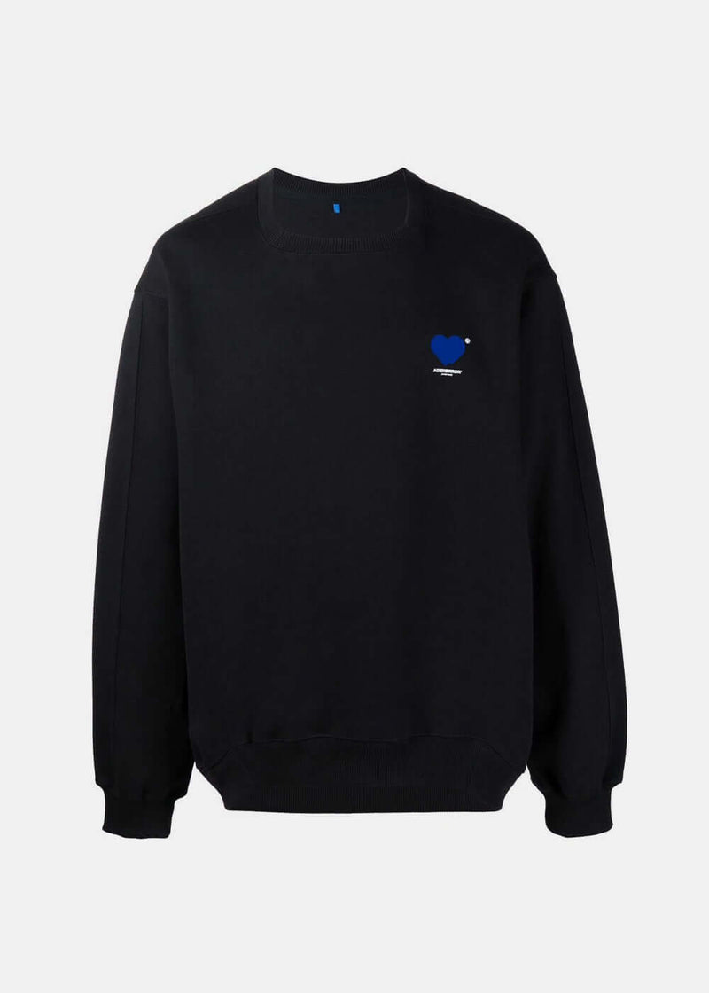 ADER error Black Twin Heart Logo Sweatshirt - NOBLEMARS