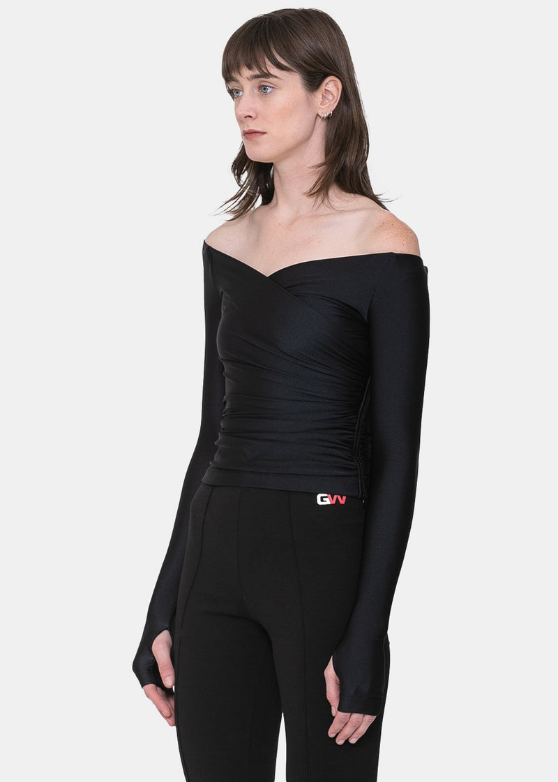 Balenciaga Black Wrap Stretch Top - NOBLEMARS