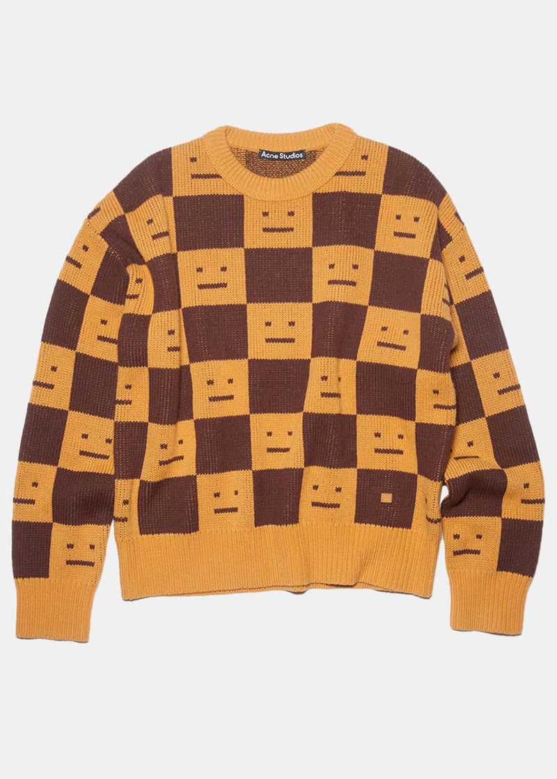 Acne Studios Orange Katlas Checkerboard Sweater - NOBLEMARS