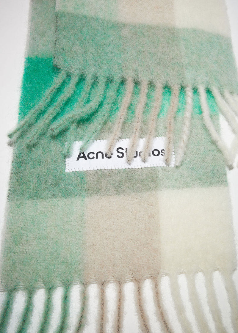 Acne Studios Green & Multicolor Mohair Scarf - NOBLEMARS