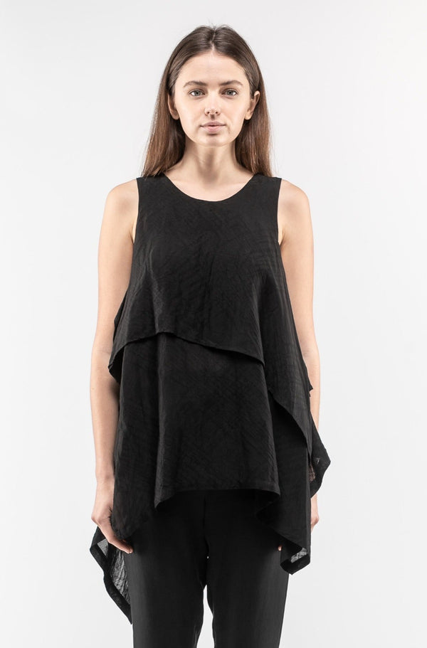 FORME D'EXPRESSION Kerchief Tank In Black - NOBLEMARS