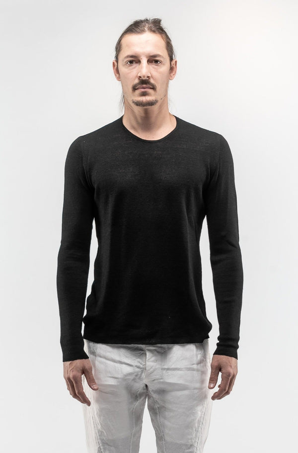 LABEL UNDER CONSTRUCTION Circle Neck Sweater In Black - NOBLEMARS