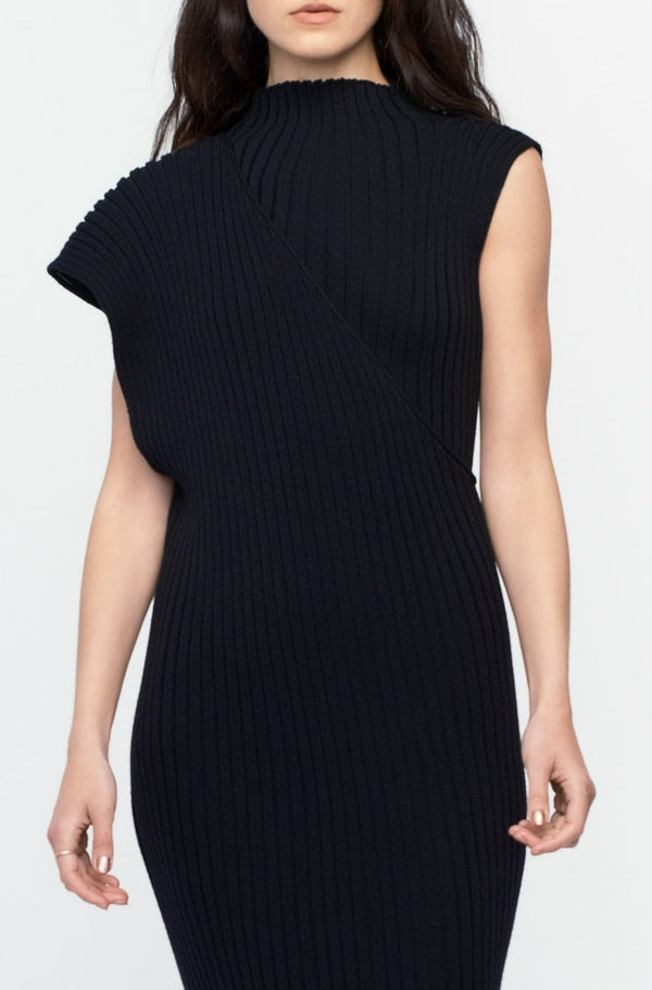ISSEY MIYAKE Wool Stripe Knit Dress - NOBLEMARS