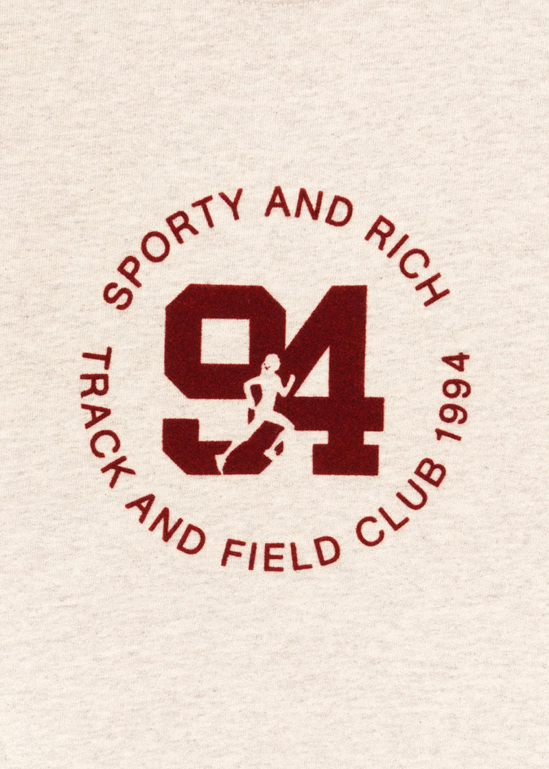Sporty & Rich Heather Oatmeal 94 Track & Field Sweatshirt - NOBLEMARS